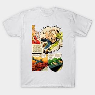 Scared Woman Surprised Fight Retro Comic Vintage Cartoon T-Shirt